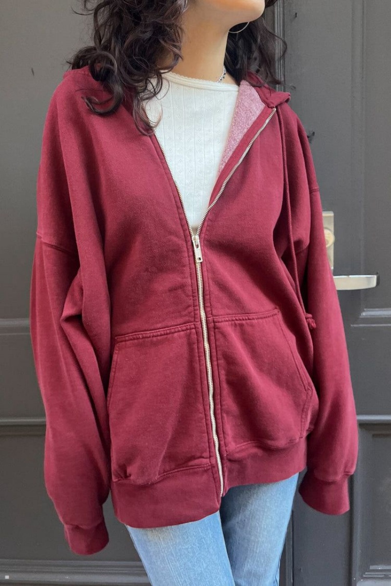 Sweat a Capuche Brandy Melville Christy Bordeaux | VOX-32514230